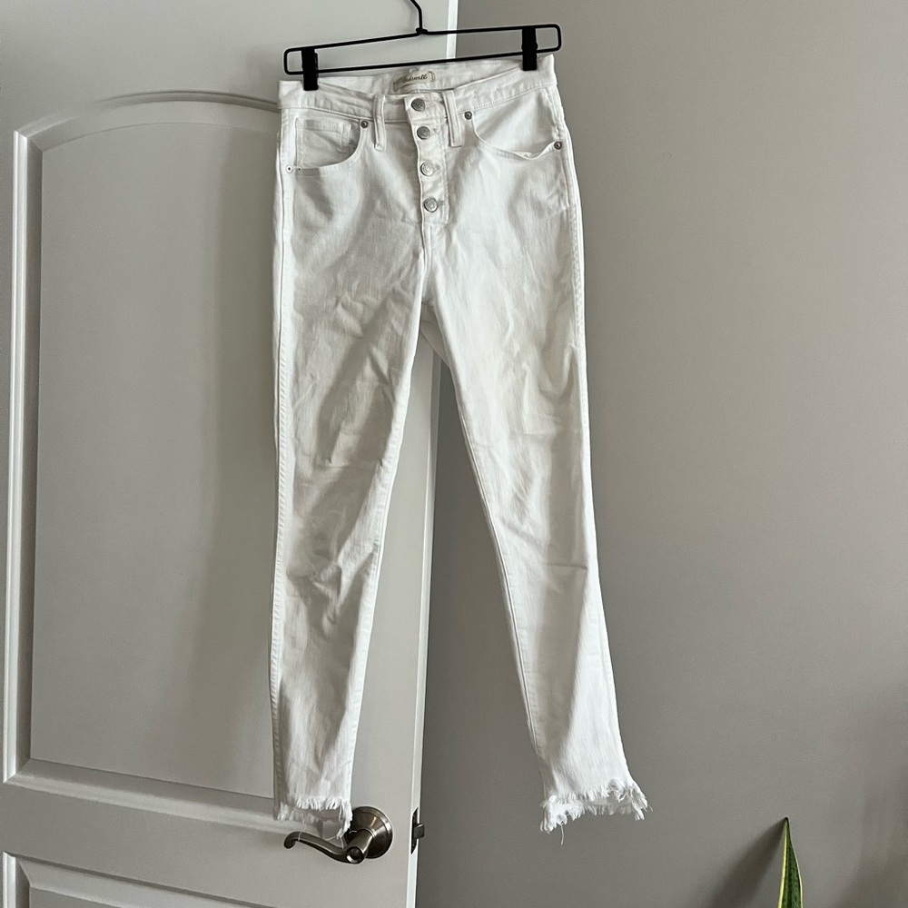 Madewell High Rise White Jeans
